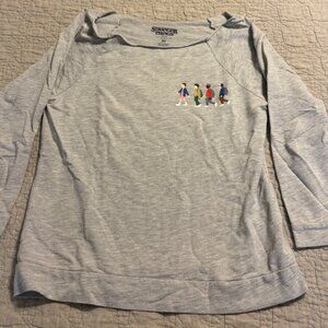 Vintage Stranger Things Open Wide Neck Long Sleeve Sweatshirt - Size M
